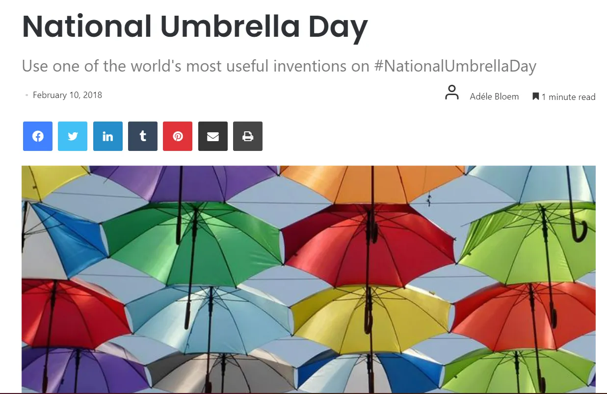 National Umbrella Day: February Newsletter Ideas