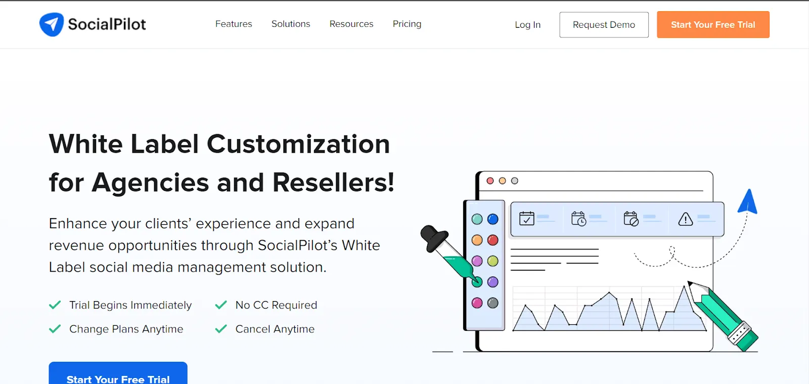 SocialPilot's white label page