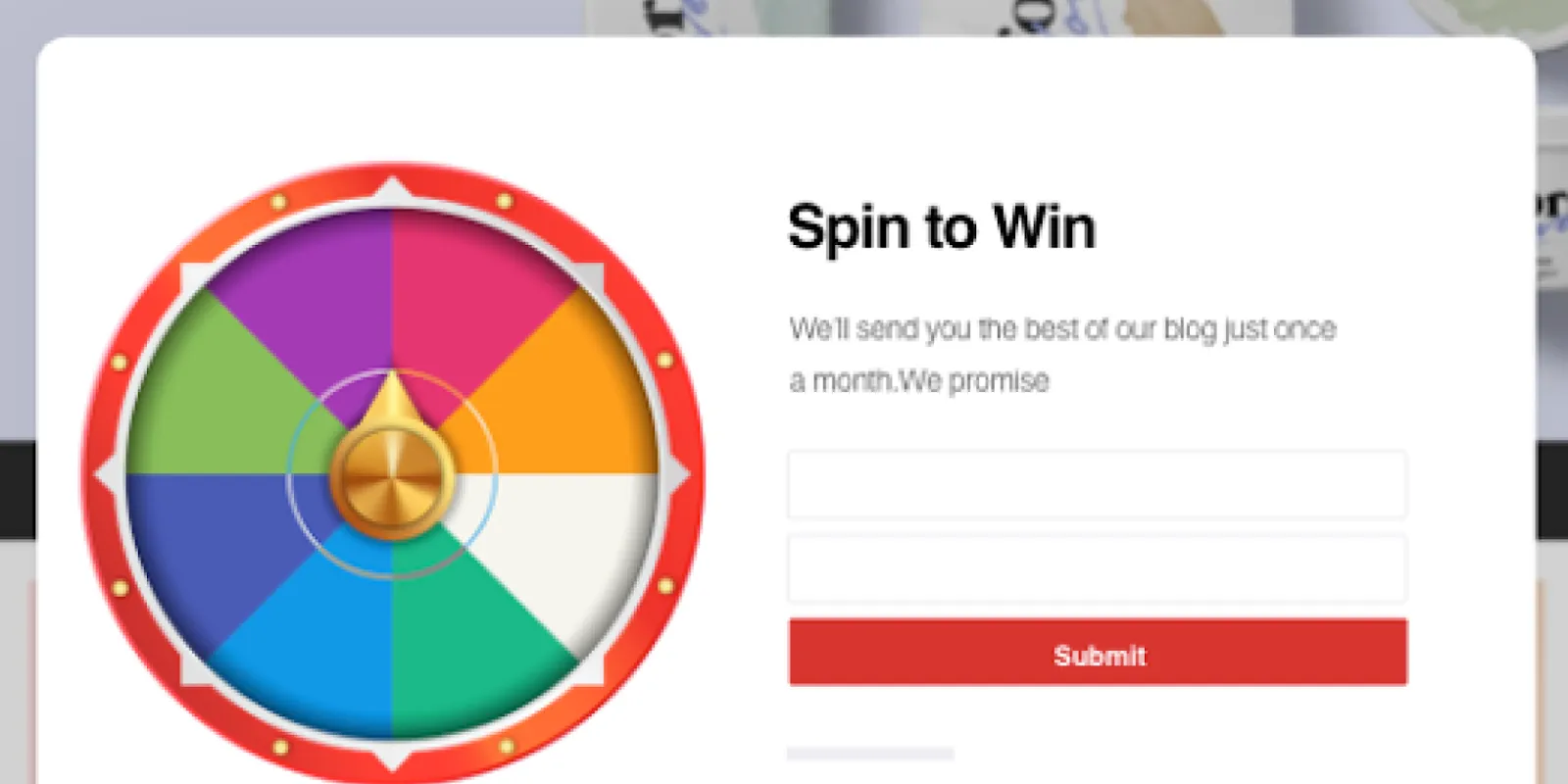 Spinwheel and coupon options on MailMunch gamify the offer process