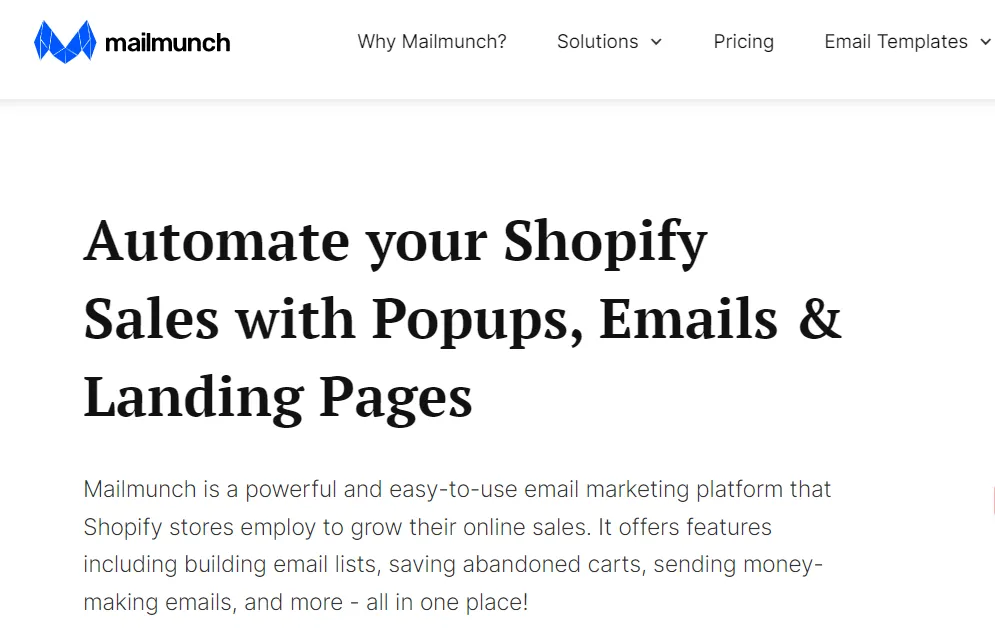 Marketing analytics tool: Mailmunch