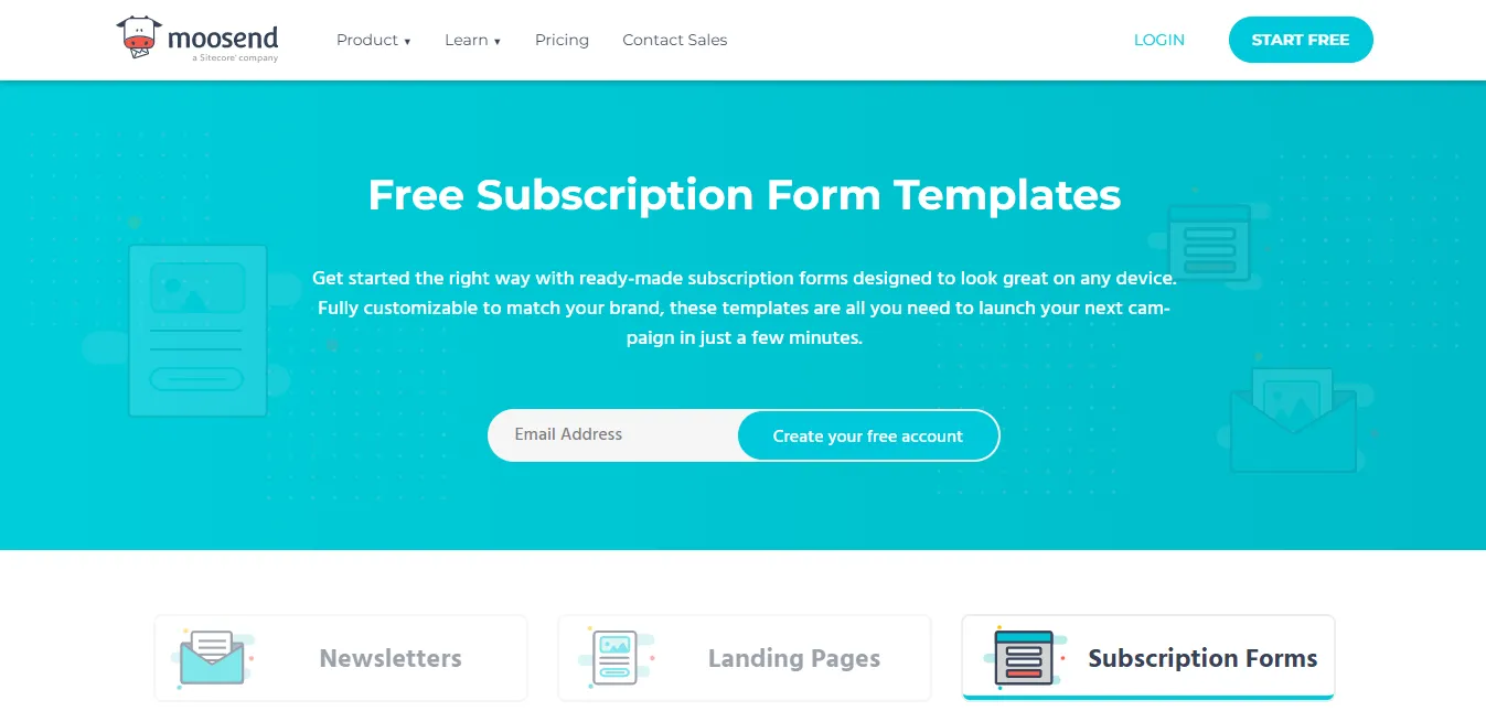 Email marketing template platform: Moosend