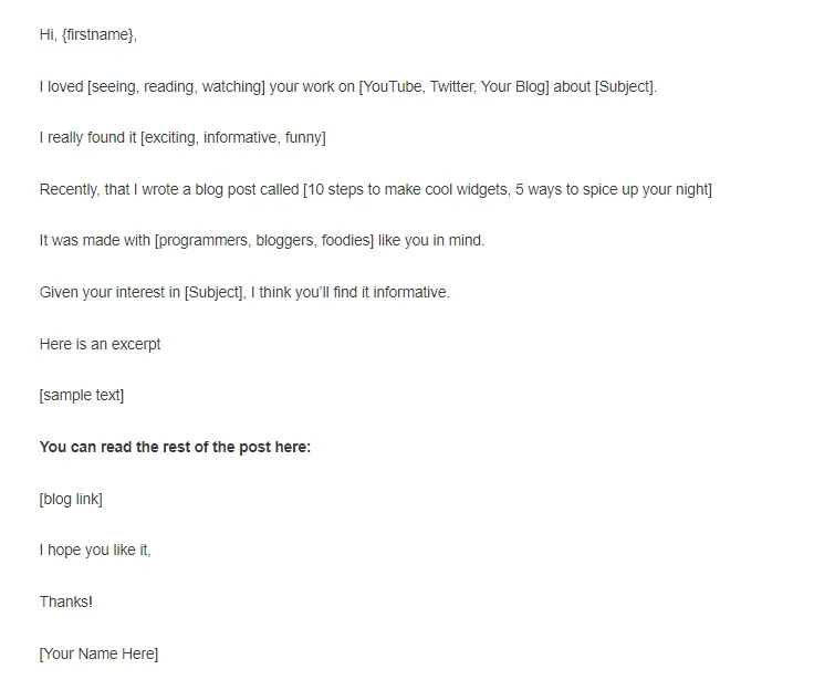 Blog post promotion example
