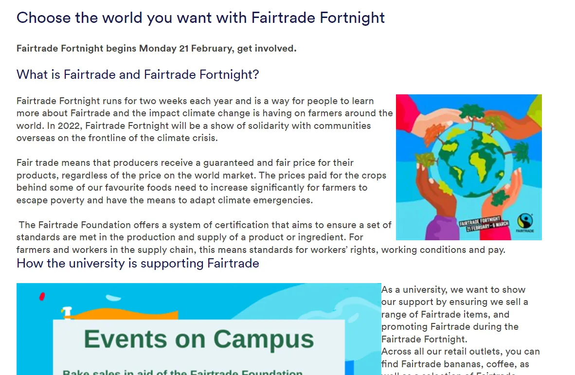 Fairtrade Fortnight: February newsletter idea