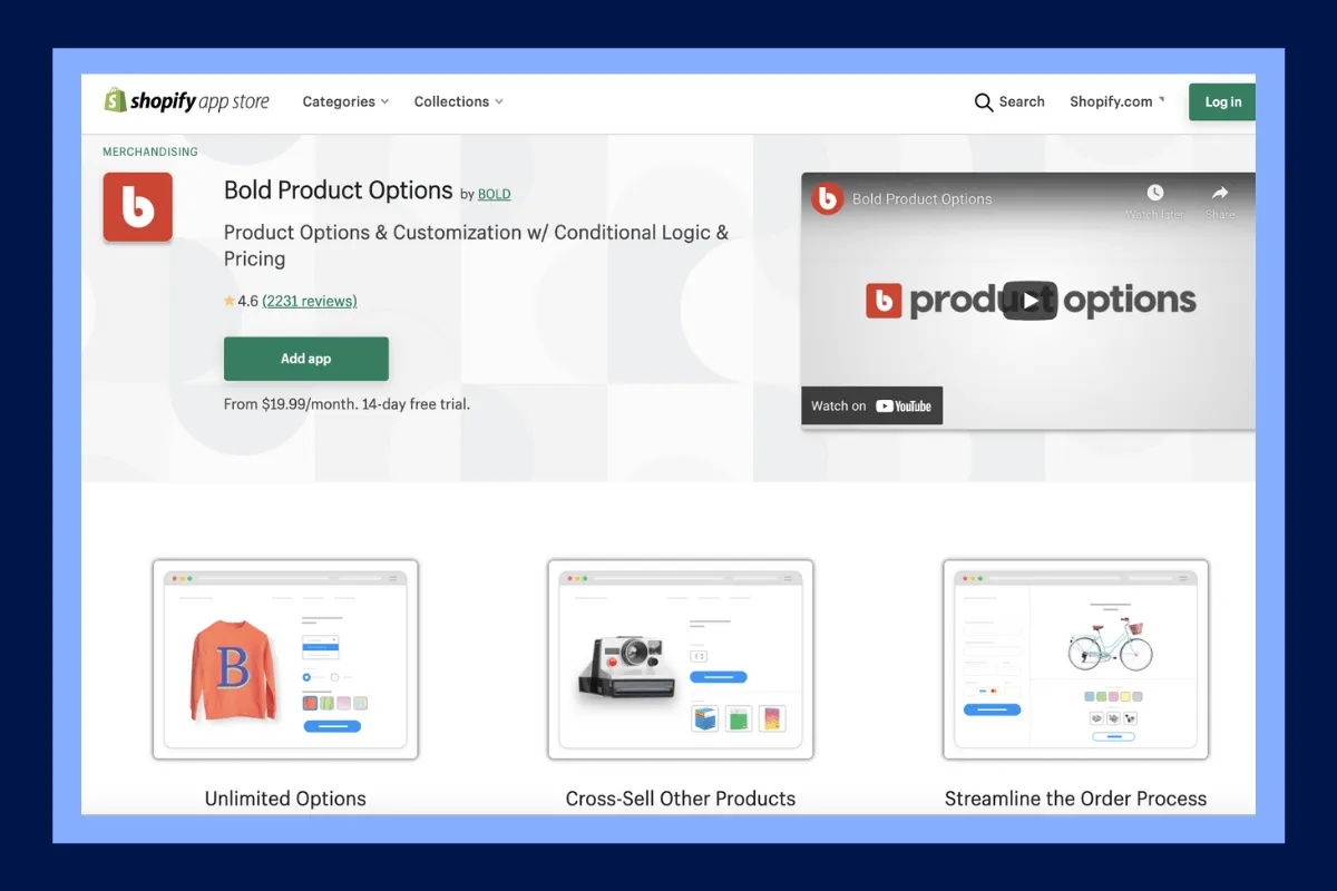 Bold Product Options shopify app