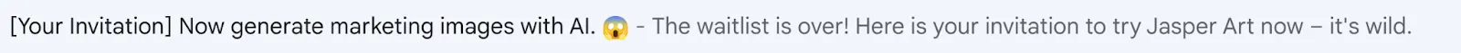 Announcement email subject line example