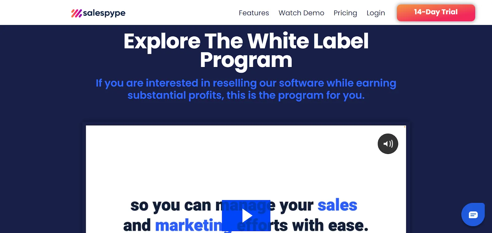 SalesPype's white label page