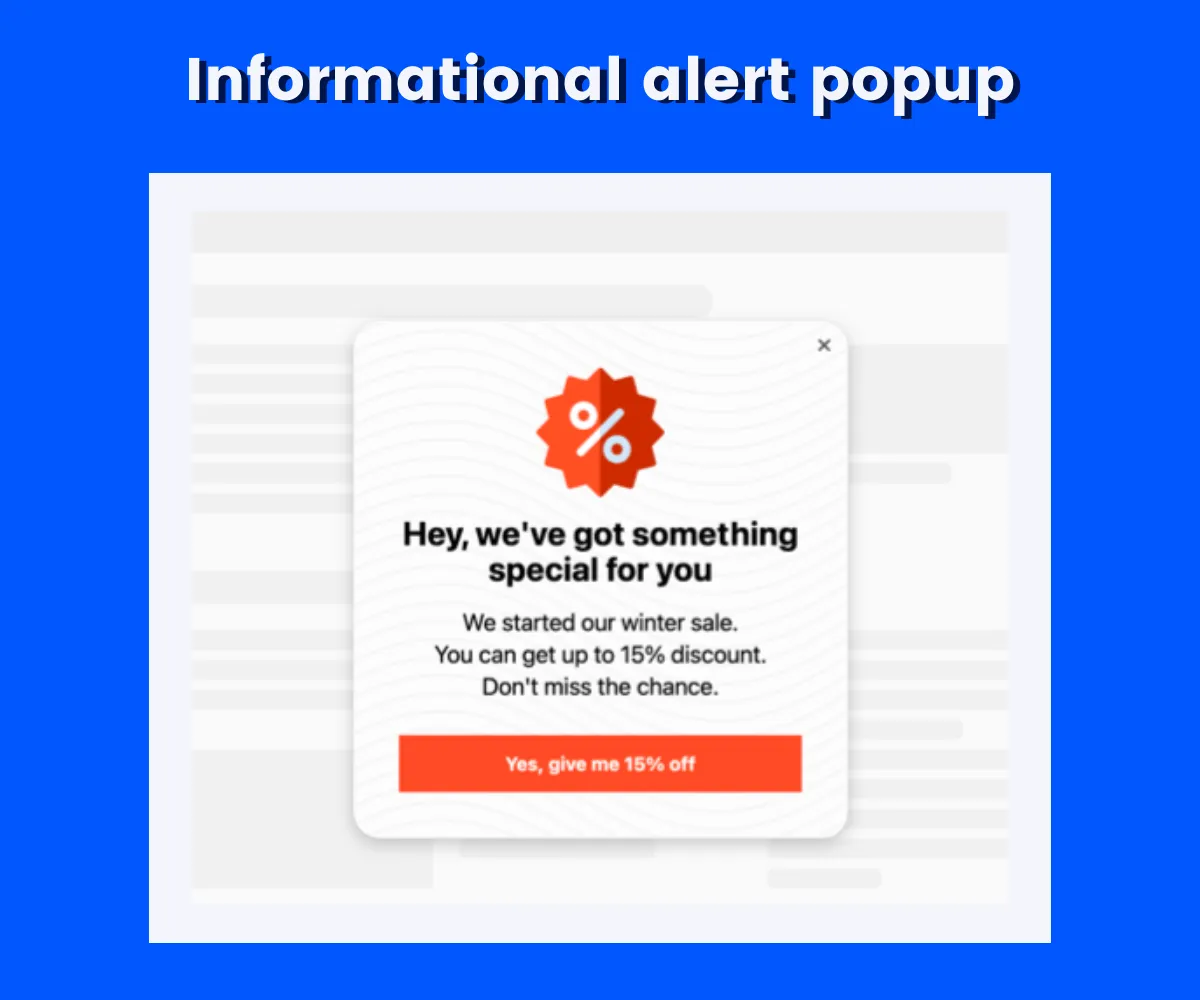 informational popup