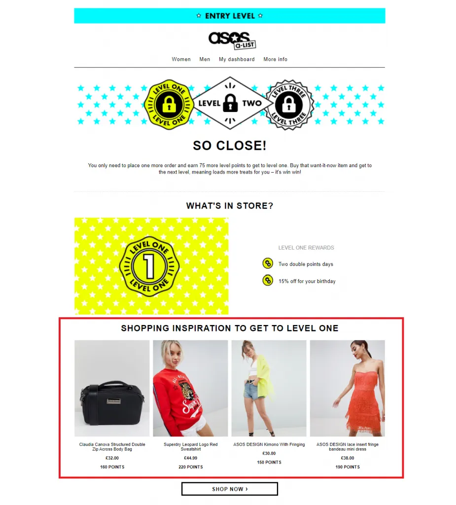 ASOS rewards