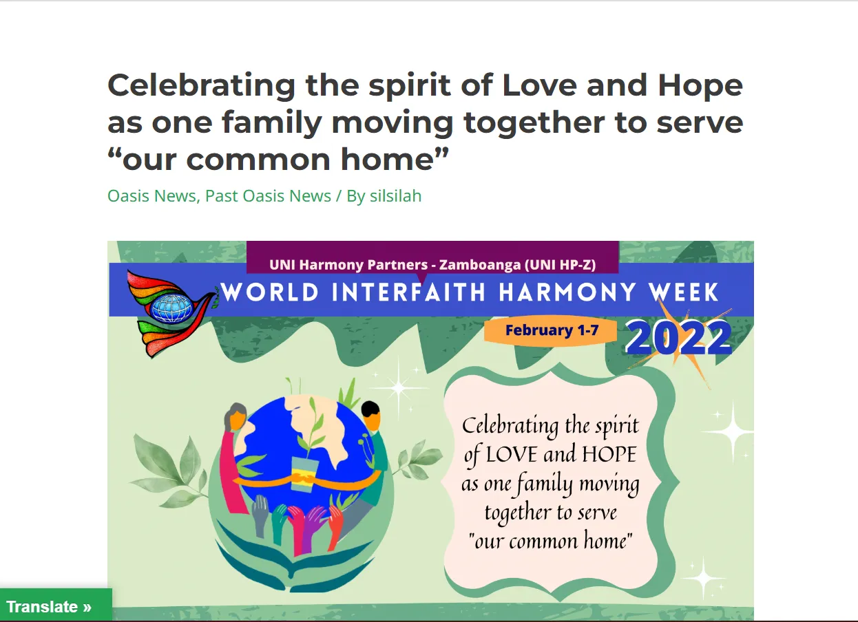 World Interfaith Harmony Week: February newsletter idea