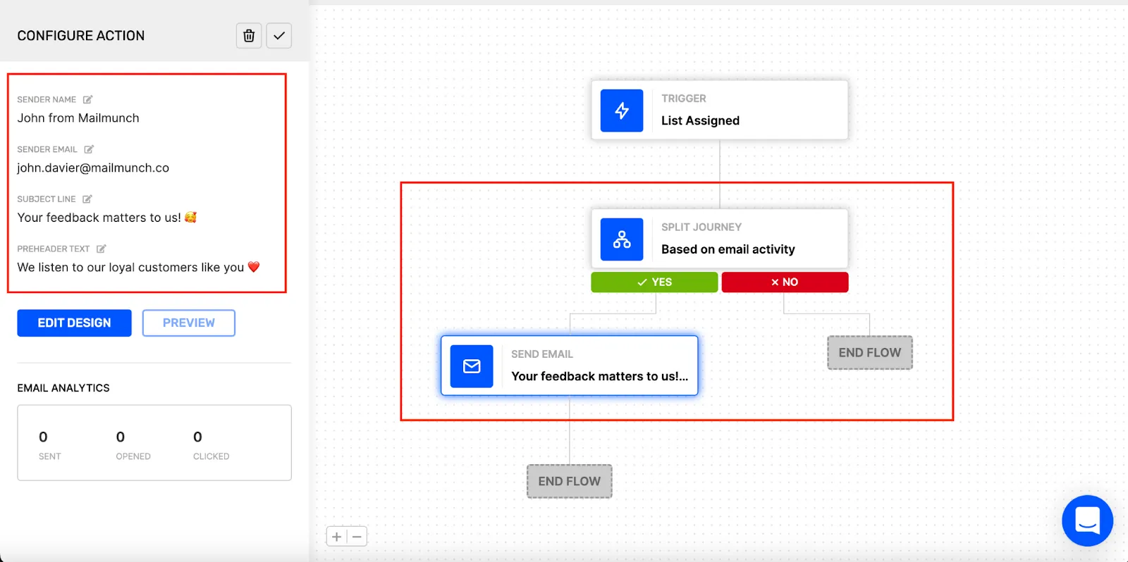 Automated feedback flow