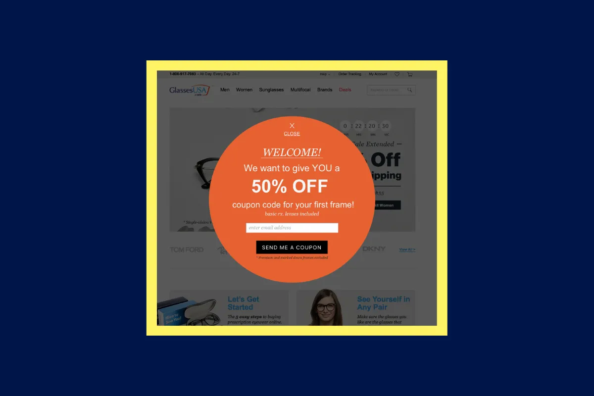Discount incentives for first-time visitors