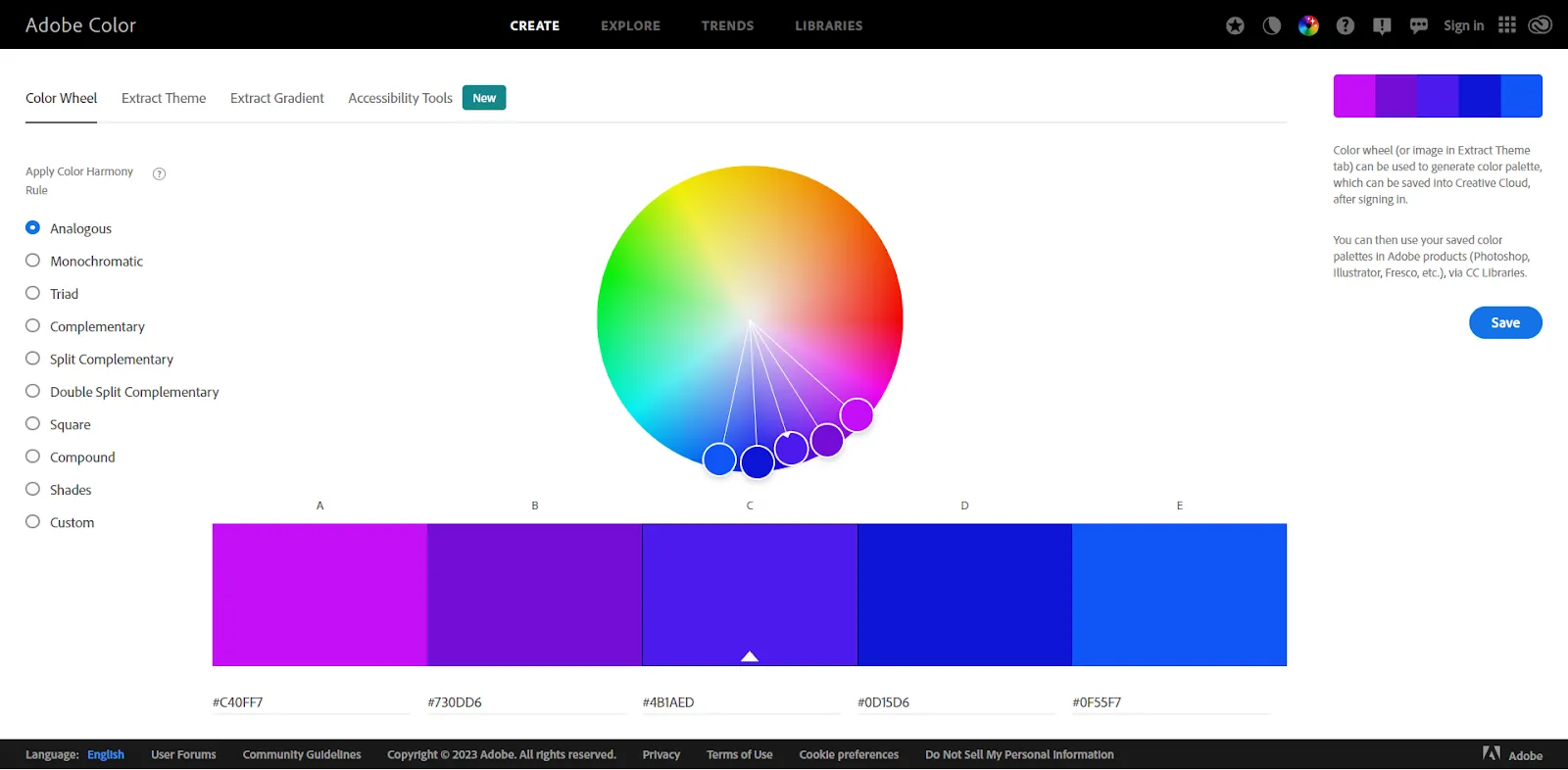 Marketing tool: Adobe Color CC