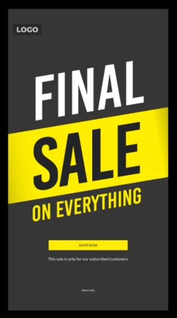 Final Black Sale email template preview