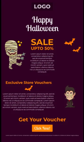 Halloween Sale email template preview
