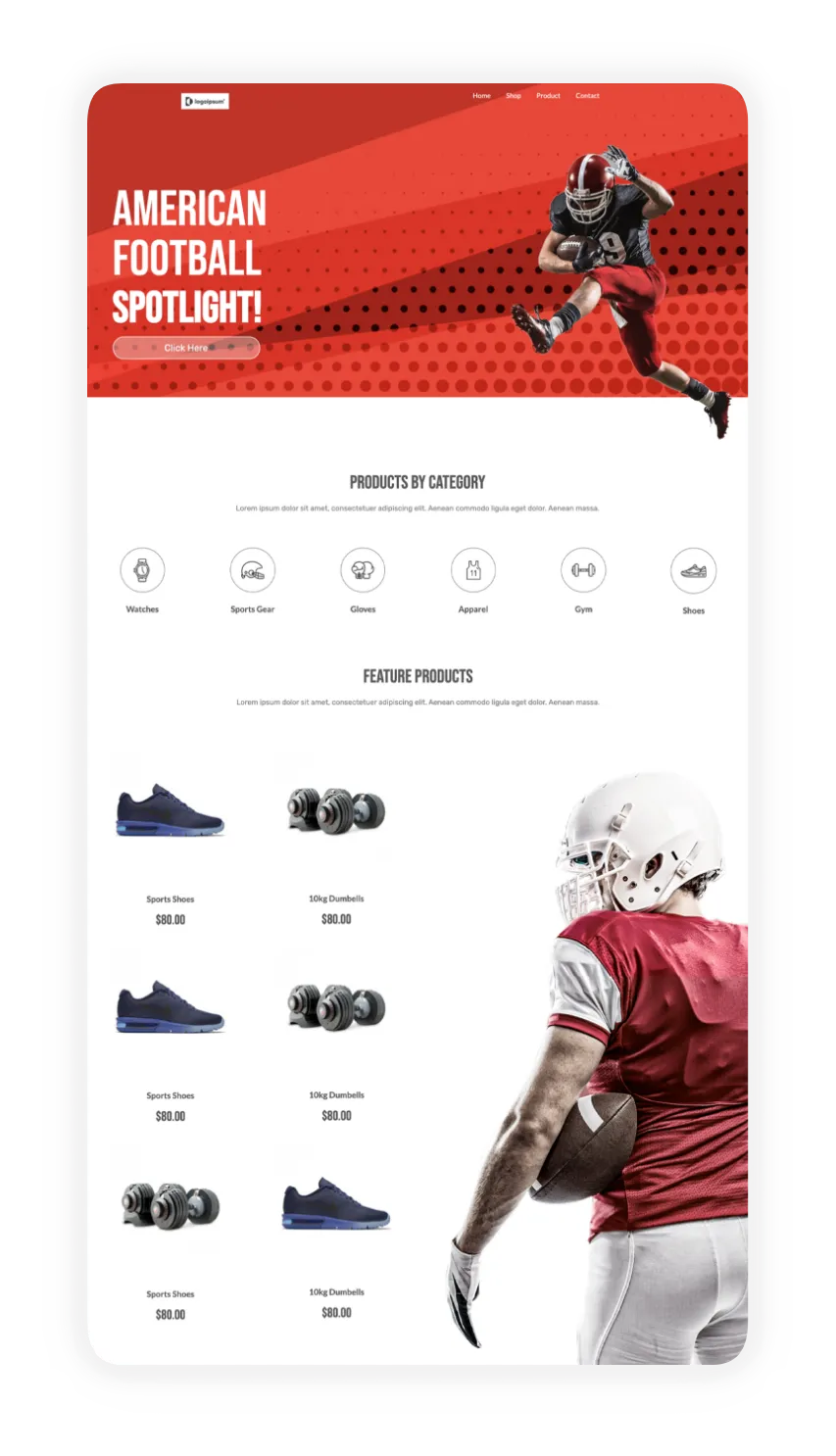 Shopify home page template