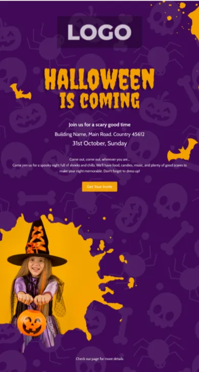 Halloween email template preview