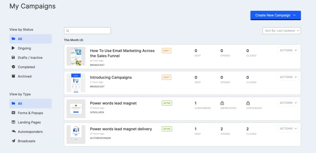 mailmunch dashboard screenshot