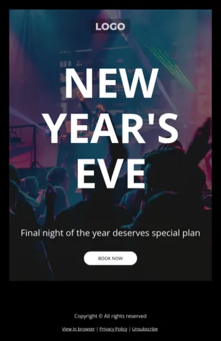 New year party email template