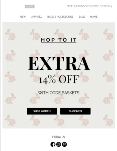 Easter Extra sale email template preview