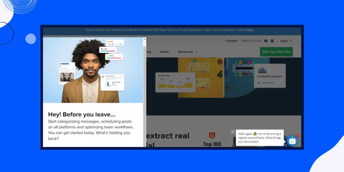 B2C lead generation examples: Trail promotion by Sprout Social