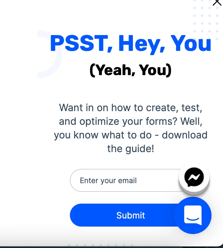 Newsletter signup email example: The sneak