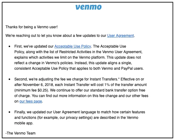 Venmo's example