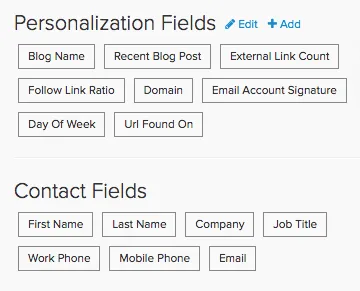 example of personalization options available with email marketing