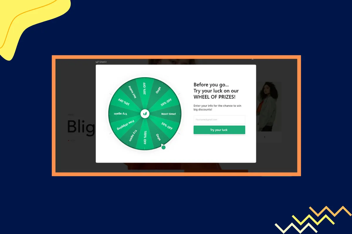 Lead capture tools example: Spinwheel