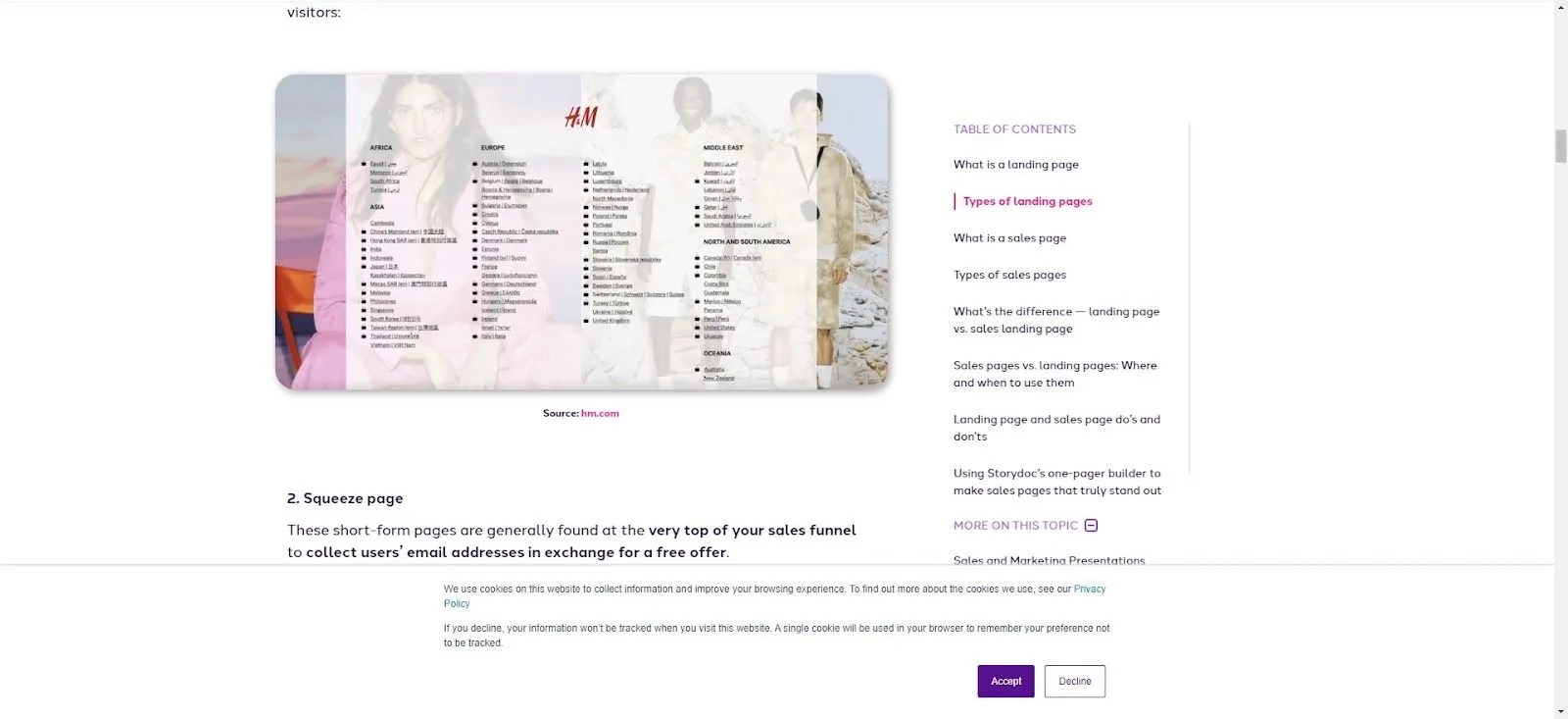 Testing landing page copy