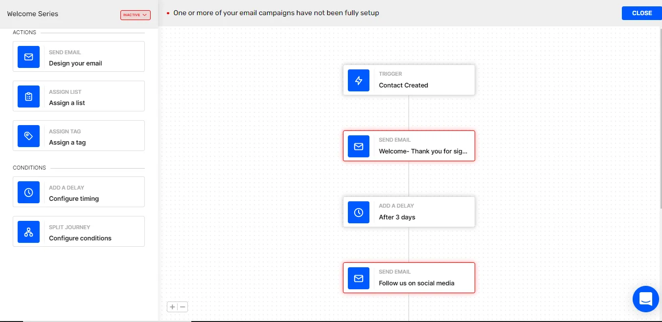 Automated welcome email workflow