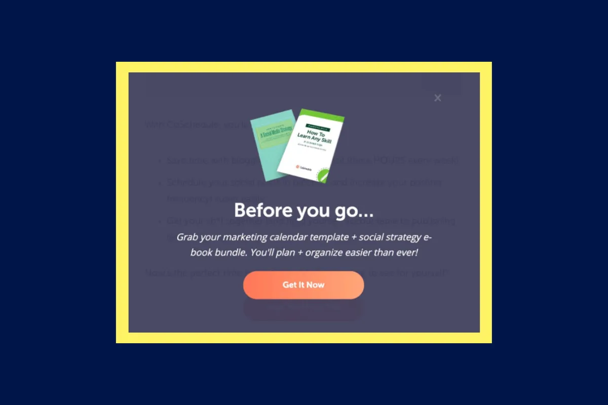Give a reminder to sign up with exit-intent popup