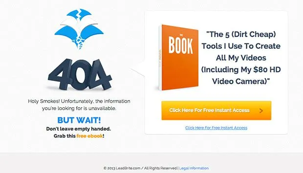 404 error squeeze page
