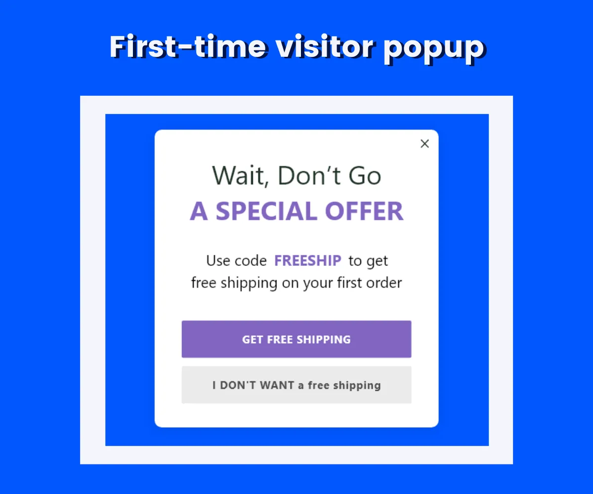 first-time visitor popup