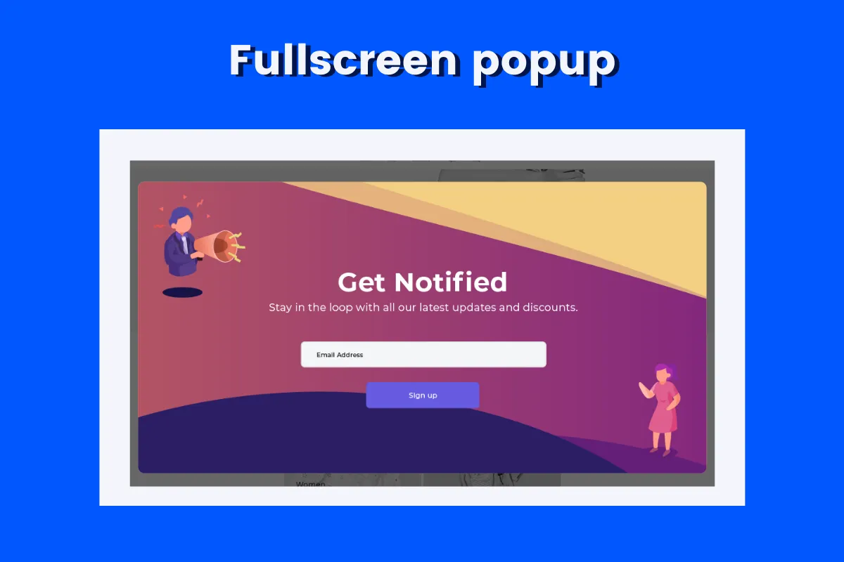 full screen popup