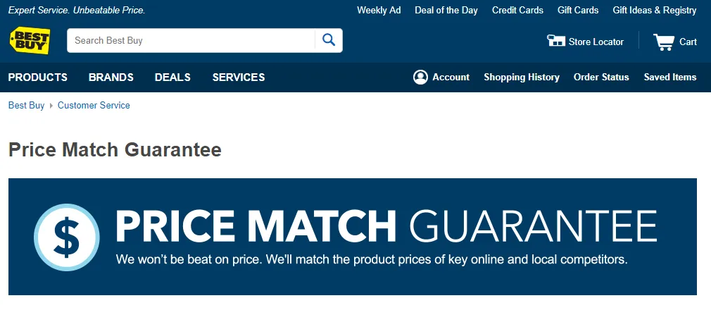 bestbuy price match guarantee