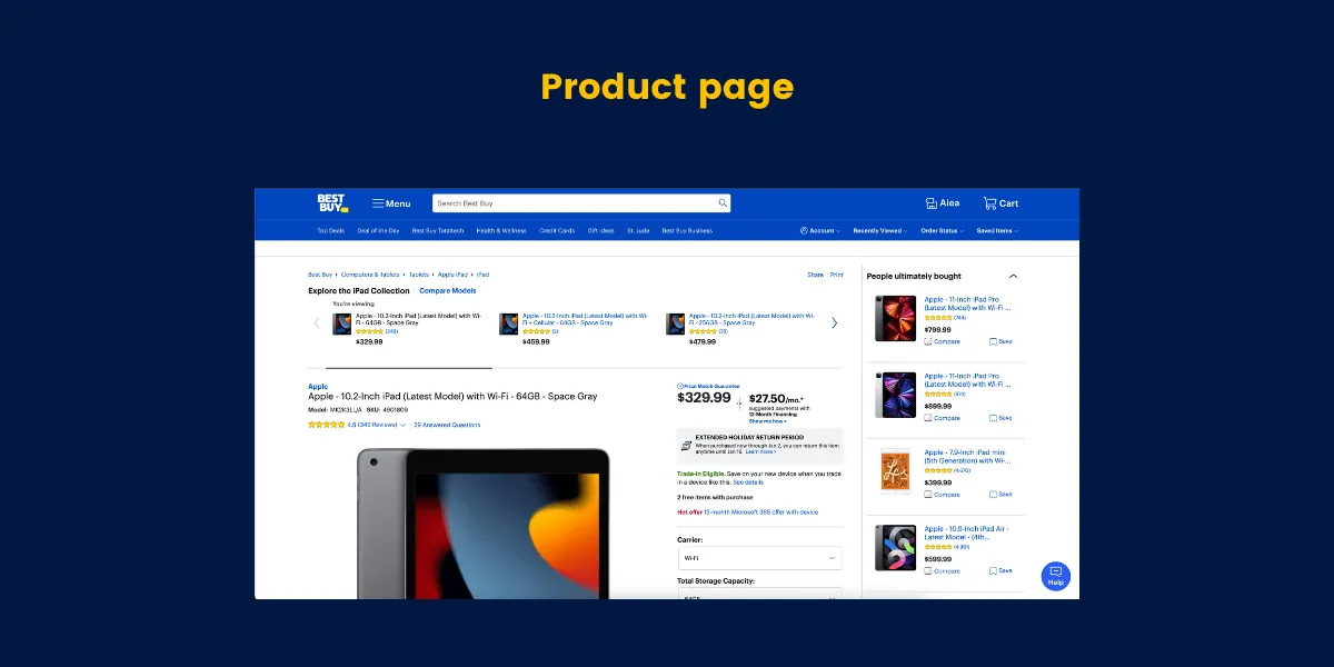 product page