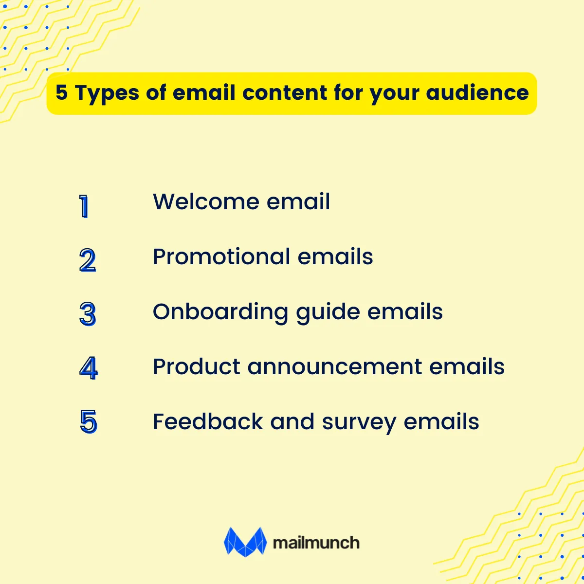 Infographic: Types of email content for your auience