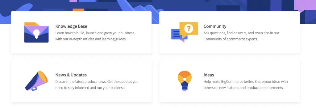bigcommerce support page