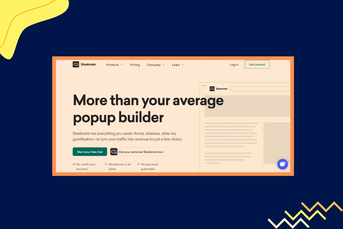 Lead capture tool: Sleeknote