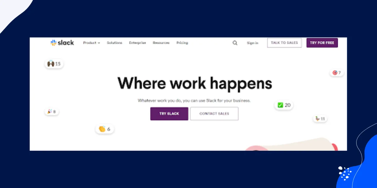 Examples of DTC Marketing: Slack