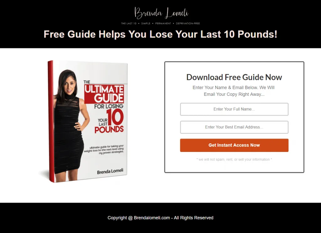 screenshot showing importance of relevant image in landing pages