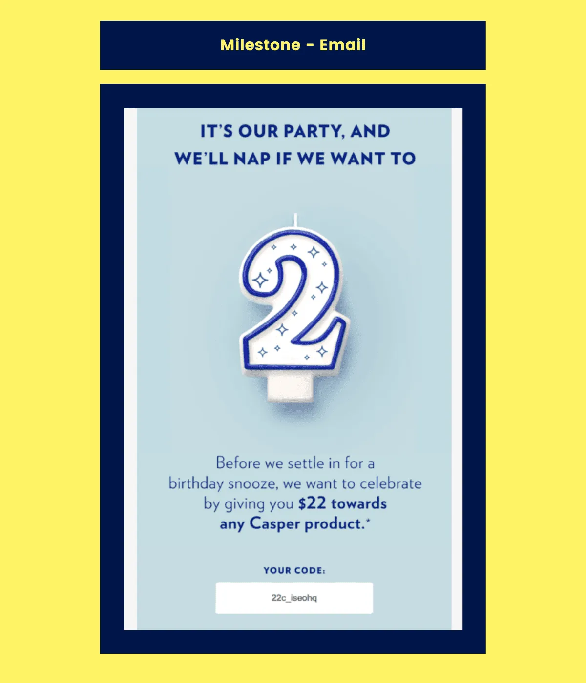 Casper brings happiness with a milestone email for its customer