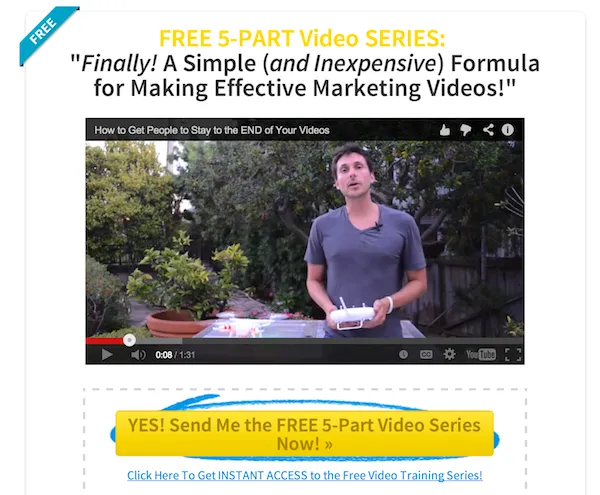 Video squeeze page