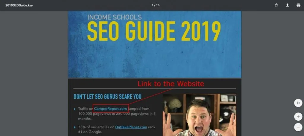 seo guide landing page screenshot