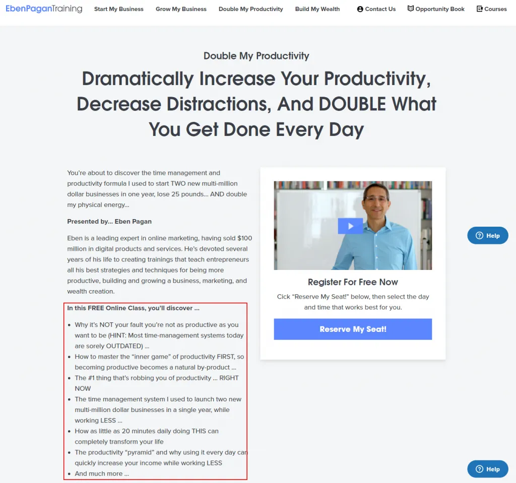 landing page