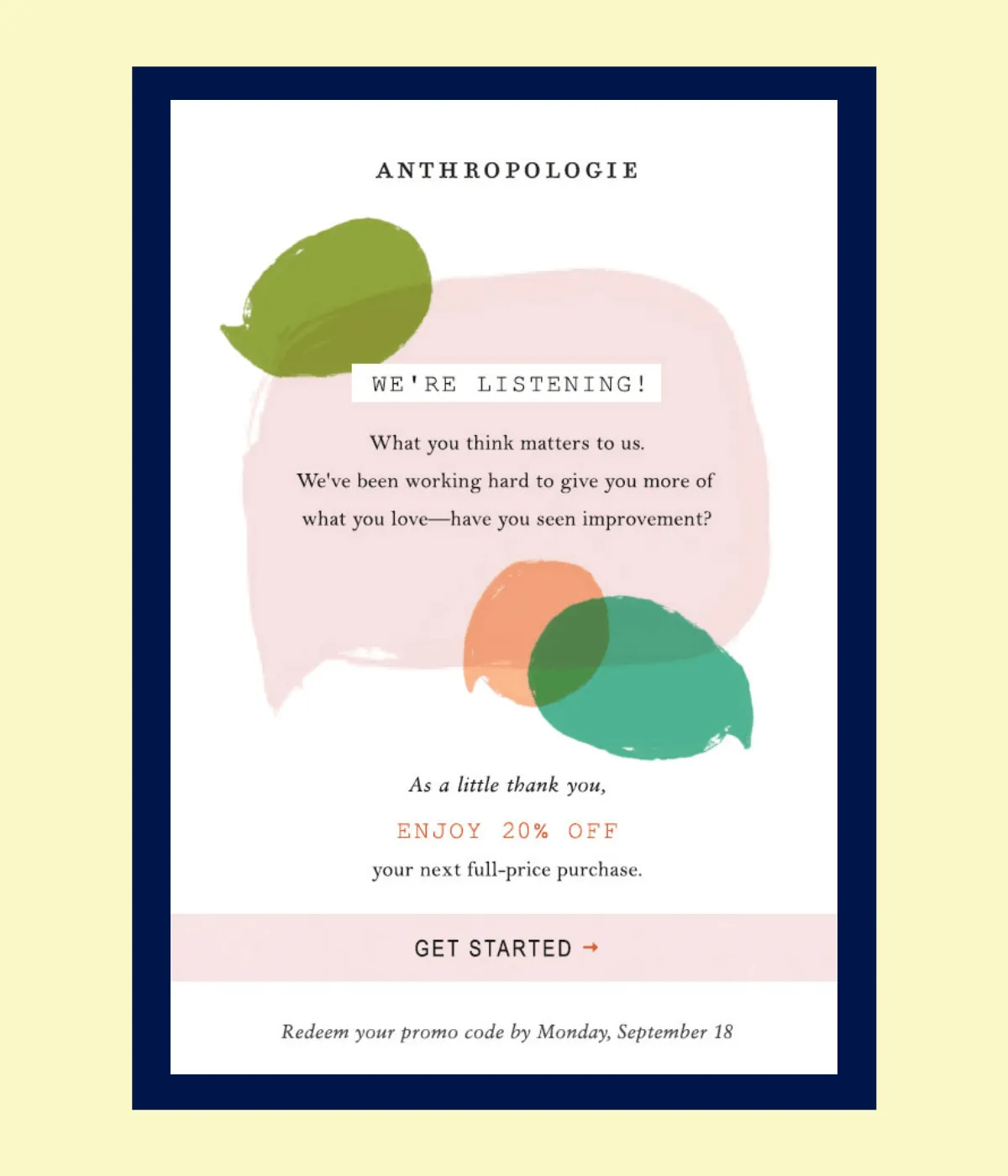 Post-purchase email example
