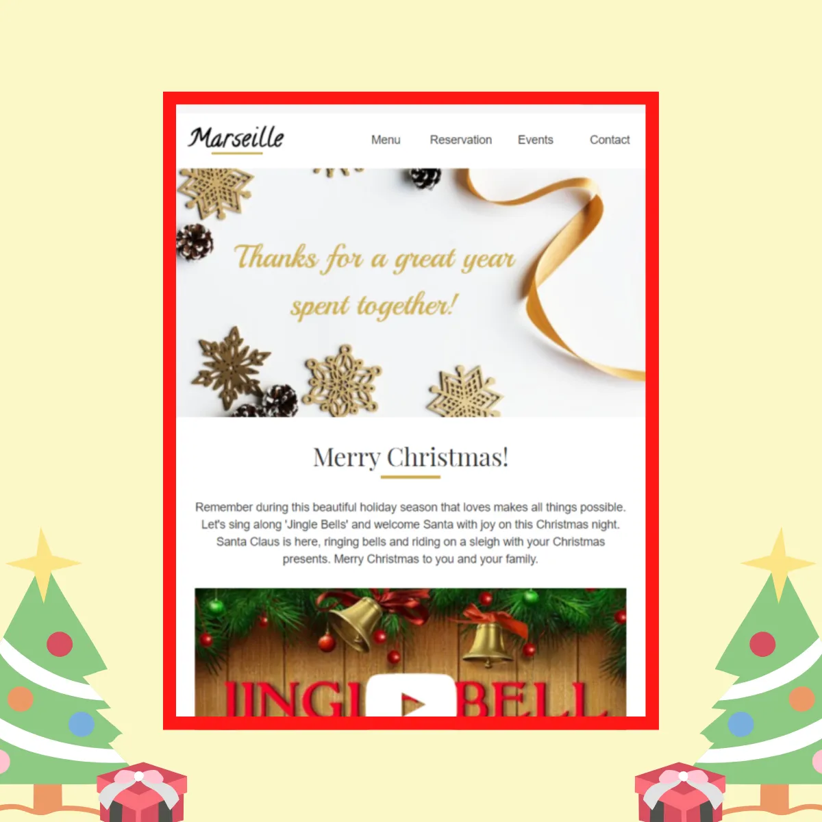 Christmas Email Marketing Ideas: Thank your subscribers