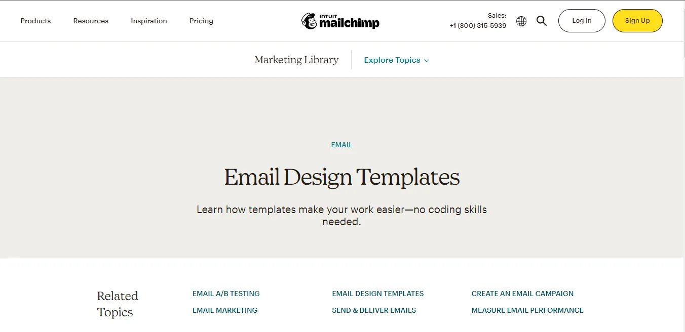 Email marketing template platform: Mailchimp
