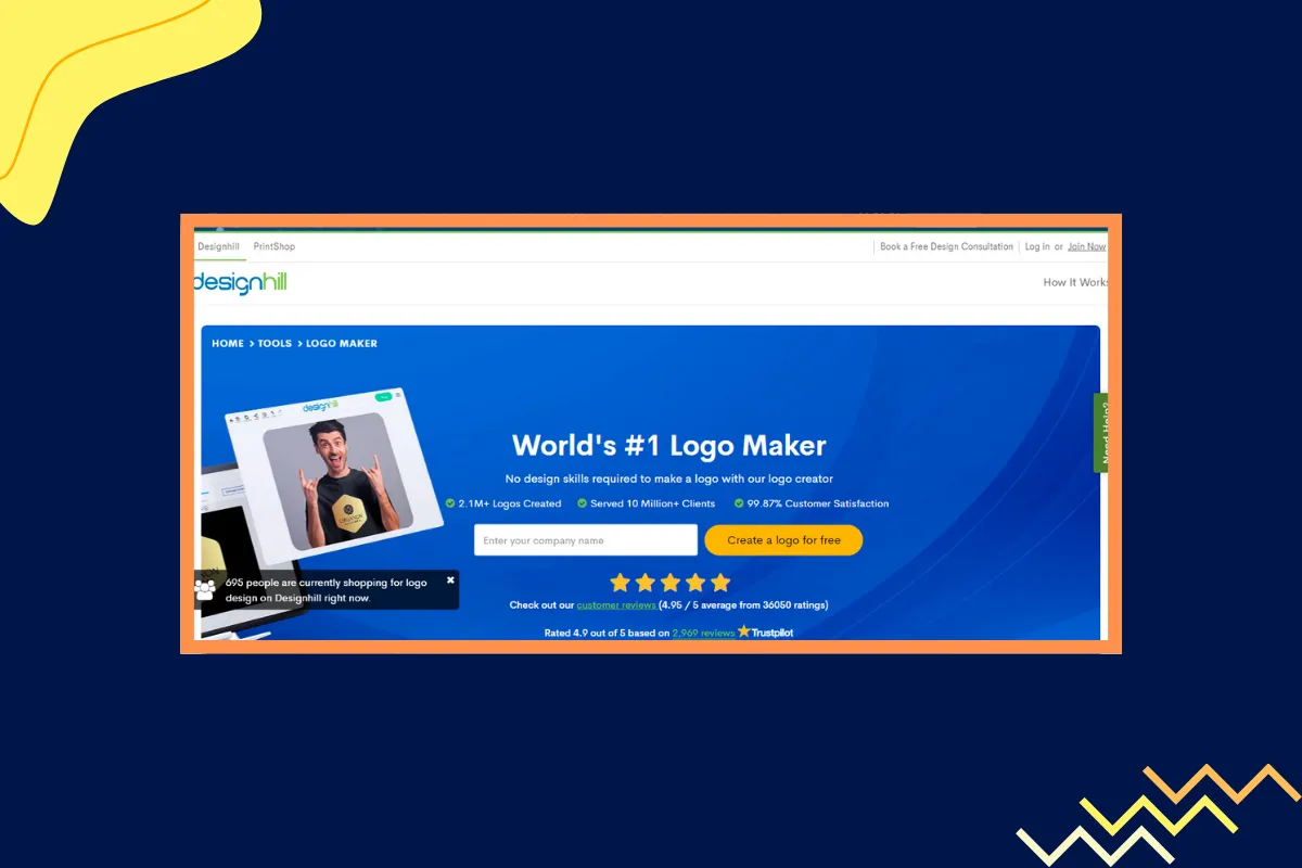 Offer free tools: Designhill example