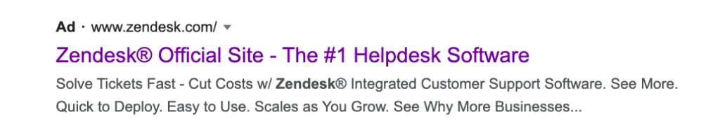 zendesk google ad